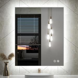 30 in. W x 36 in. H Rectangular Frameless LED Light Anti-Fog Wall Bathroom Vanity Mirror with Backlit