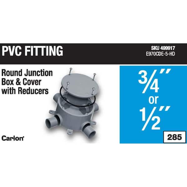 3/4 in. PVC Type-X Round Junction Box with Cover (E970CDE-5-HD)