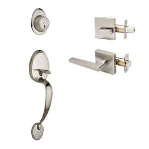 Colonial Satin Stainless Door Handleset and Verona Handle Trim