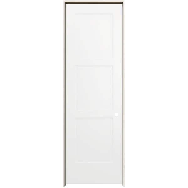 JELD-WEN 32 in. x 96 in. Birkdale White Paint Left-Hand Smooth Hollow Core Molded Composite Single Prehung Interior Door