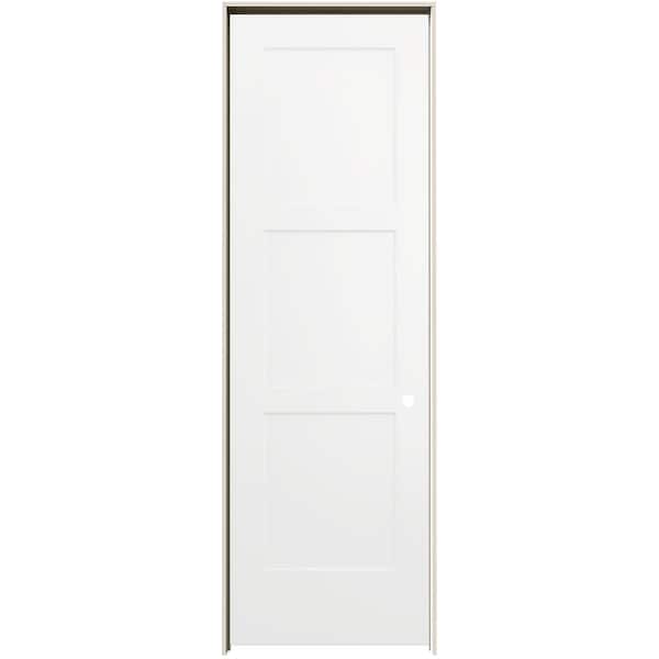 JELD-WEN 30 in. x 96 in. Birkdale White Paint Left-Hand Smooth Solid Core Molded Composite Single Prehung Interior Door
