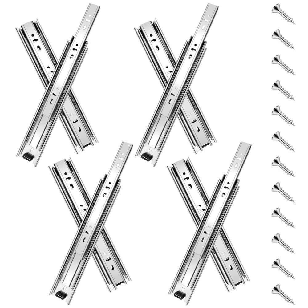10 in. Silver Steel Side Mount Full Extension Ball Bearing Heavy Duty Drawer Slides 4 Pairs (8pcs) price history on PriceWatchPro