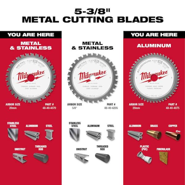 Milwaukee 5-3/8 in. x 30 Teeth Ferrous and 5-3/8 in. x 50 Teeth Non-Ferrous Metal Cutting Circular Saw Blade Set (2-Pack)