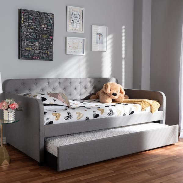 Camelia Light Gray Twin Daybed with Trundle