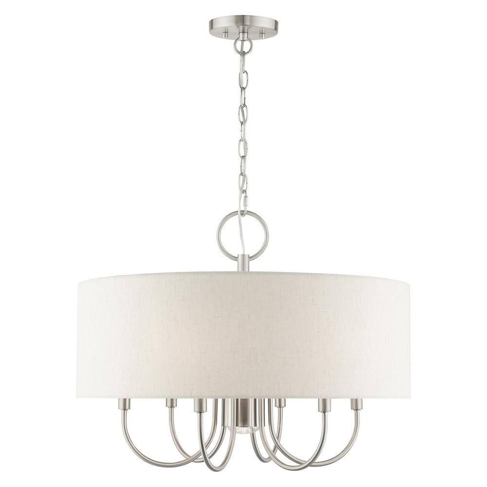 Blossom 24" Brushed Nickel Glass Drum Pendant Light