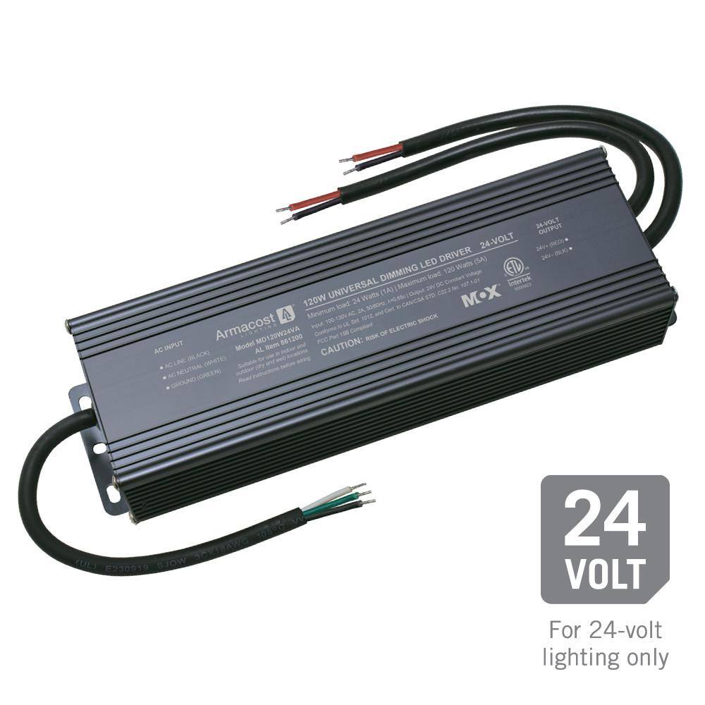 Black Universal Dimmable LED Driver 24V DC, 120W