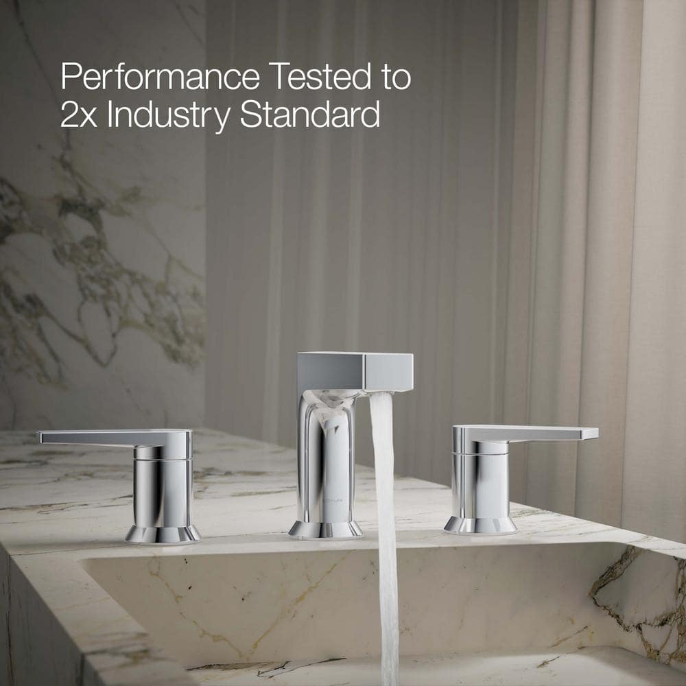 Taut Polished Chrome 2-Handle Low-Arc Bathroom Faucet