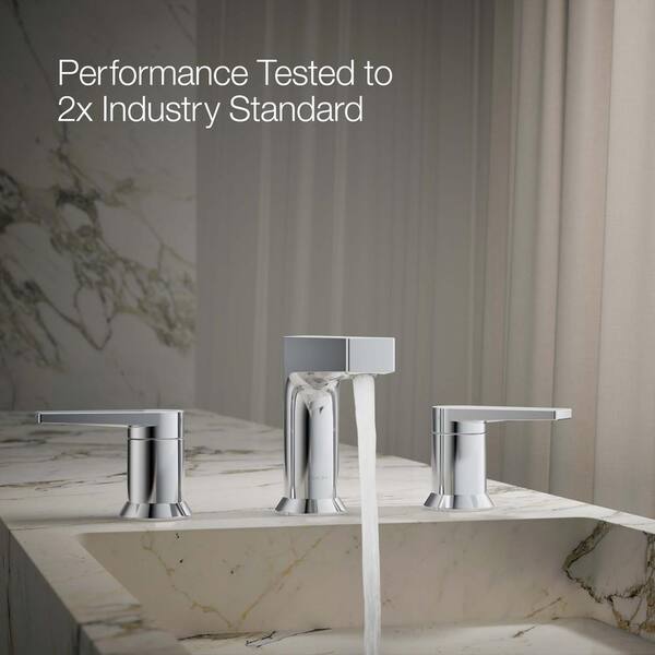 KOHLER Taut 8 in. Widespread Double Handle Bathroom Faucet in Polished Chrome