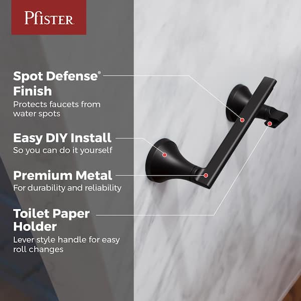 Vedra Wall Mount Double Post Pivot Toilet Paper Holder in Matte Black