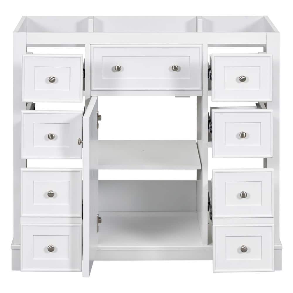 35.6 in. W x 17.9 in. D x 33.4 in. H Bath Vanity Cabinet without Top with 6
