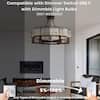 SILJOY Modern Crystal Chandelier 26 in. 6-Light Black Drum Pendant Lighting Ceiling Semi Flush Mount SCHLP01B