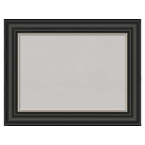 Ballroom Black Silver Framed Grey Corkboard 36 in. x 28 in Bulletin Board Memo Board
