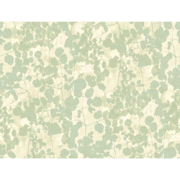 York Wallcoverings Green Pressed Leaves Unpasted Paper Matte Wallpaper, 27 in. by 27 ft.