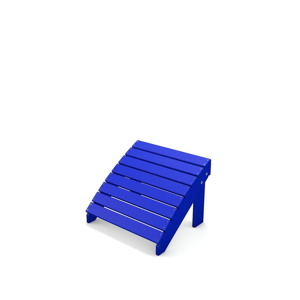 Frog Furnishings Adirondack Blue Recycled Plastic Outdoor Ottoman PB
