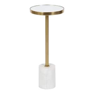 Hescott 10 in. W Gold Round Contemporary Metal End Table