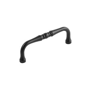 Williamsburg Collection Pull 3-1/2 in. (89 mm) Center to Center Matte Black Finish Modern Zinc Bar pull (10 Pack )