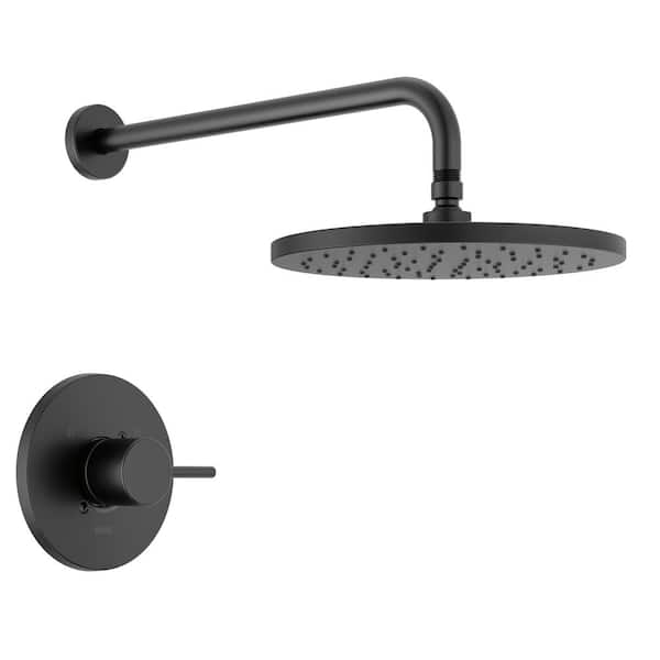 Delta Modern1-Handle Wall Mount Shower Trim Kit in Matte Black (Valve ...