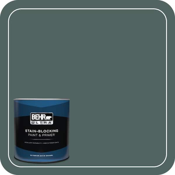 BEHR ULTRA 1 qt. #S430-7 Blue Fir Satin Enamel Exterior Paint & Primer