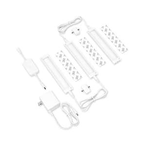 Works with Alexa, Google 7 in. White Smart Dimmable LED Under Cabinet Lighting Kit Cool White (6000K) (3-Pack )