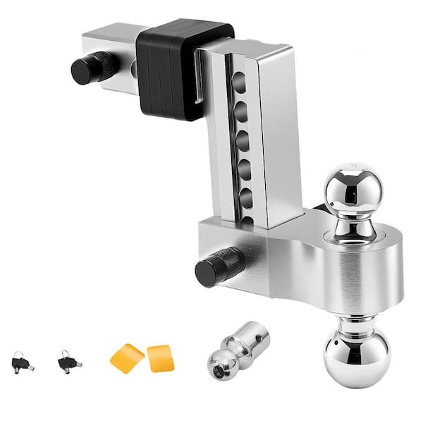 SKYSHALO Adjustable Trailer Hitch, 6 in. Drop Hitch, Tri-Ball Mount for 2in. Hitch Receiver, Size 1-7/8 in., 2 in. and 2-5/16 in.
