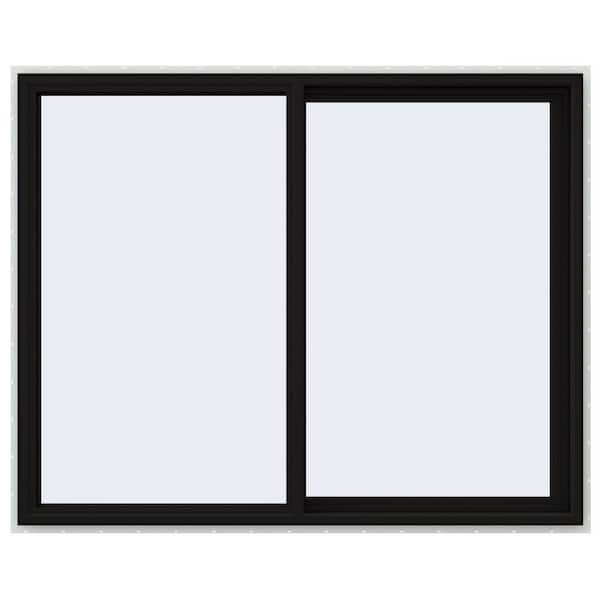 60 in. x 48 in. V-4500 Series Black Exterior/White Interior FiniShield Vinyl Right-Handed Sliding Window w/ Mesh Screen