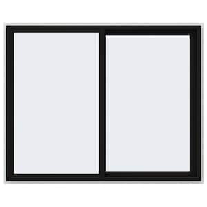 60 in. x 48 in. V-4500 Series Black Exterior/White Interior FiniShield Vinyl Right-Handed Sliding Window w/ Mesh Screen
