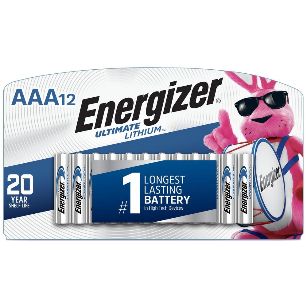 Energizer Ultimate Lithium AAA Batteries (12 Pack), Lithium Triple A  Batteries L92SBP-12 - The Home Depot