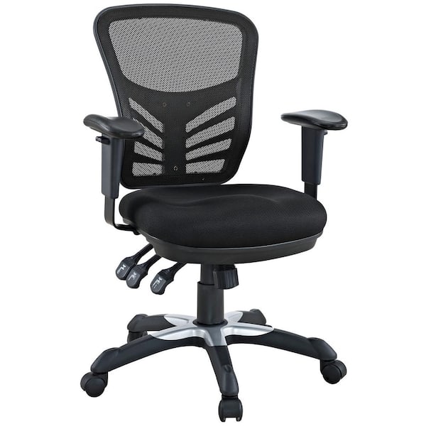 MODWAY Articulate 26 in. Width Big and Tall Black Mesh Ergonomic Chair with Wheels