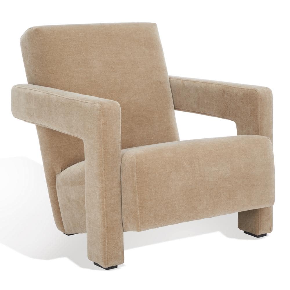 Taylor Light Brown Velvet Upholstered Accent Chair
