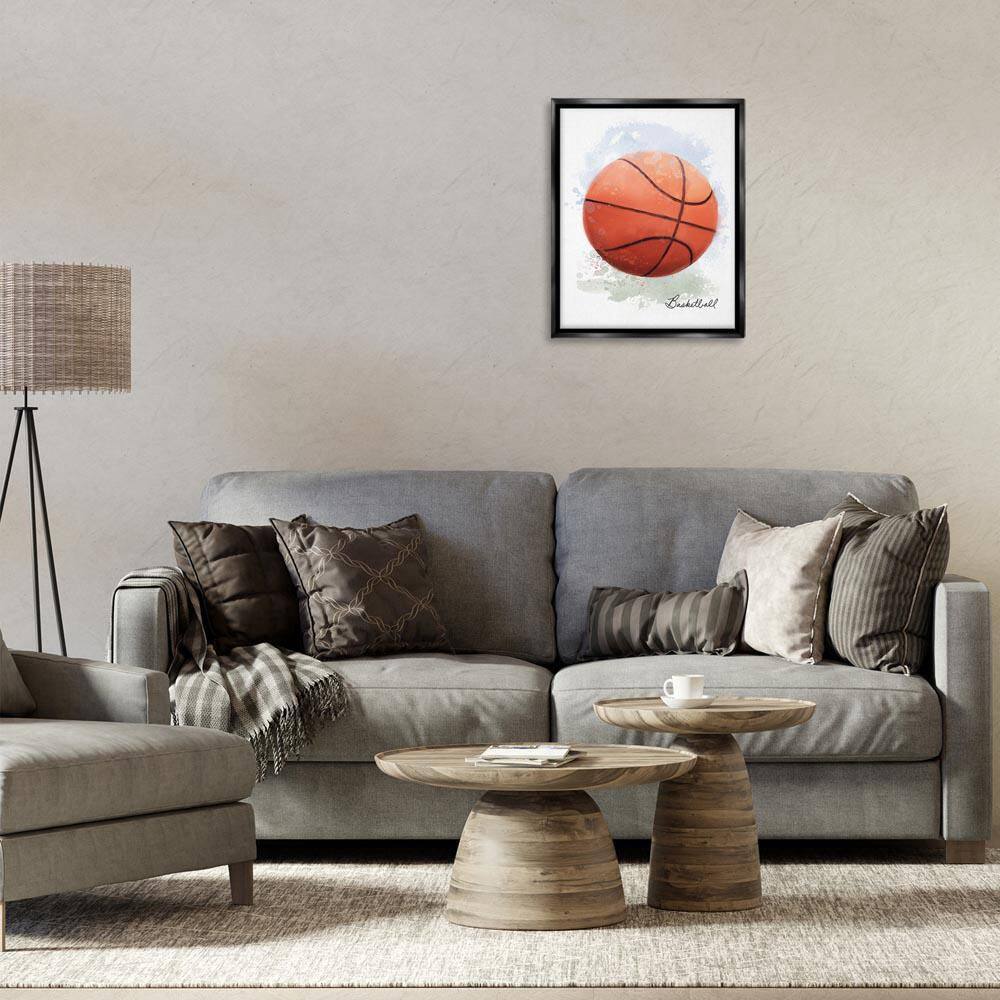 Soft Pastel Basketball by Matthew Piotrowicz Black Floater Frame Sports Graphic Art Print 21 in. x 17 in. price history on PriceWatchPro