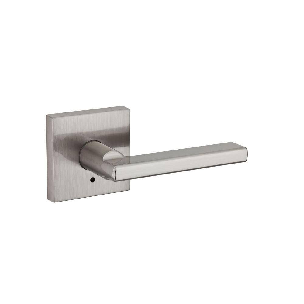 Kwikset Halifax Square Satin Nickel Bed/Bath Door Lever 155HFL SQT