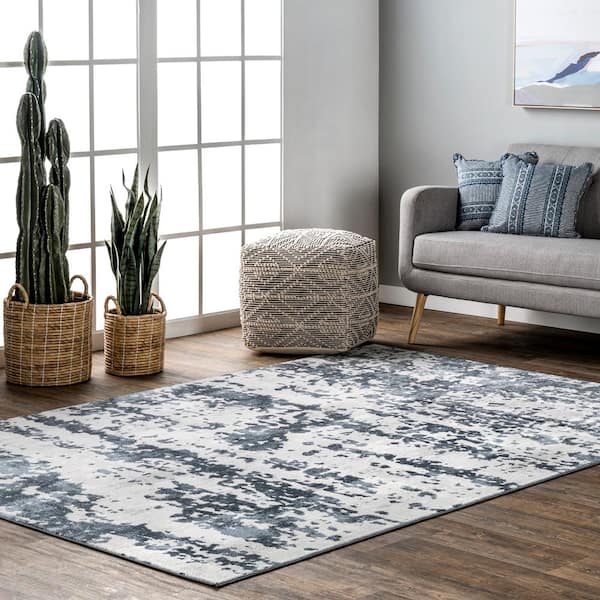 Ginny Contemporary Speckled Abstract Blue 4 ft. x 6 ft. Indoor Area Rug