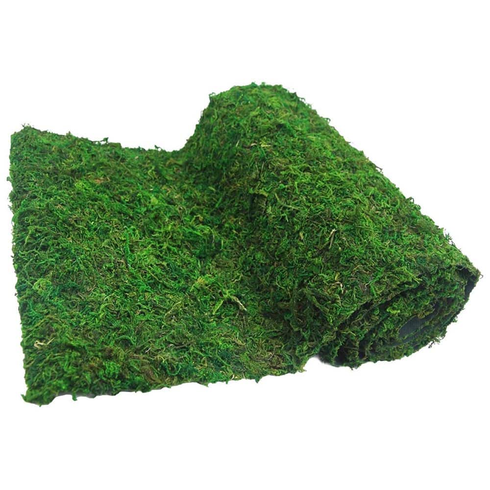 Afoxsos 12 in. x 71 in. Green Artificial Moss Hedges Panel Dried
