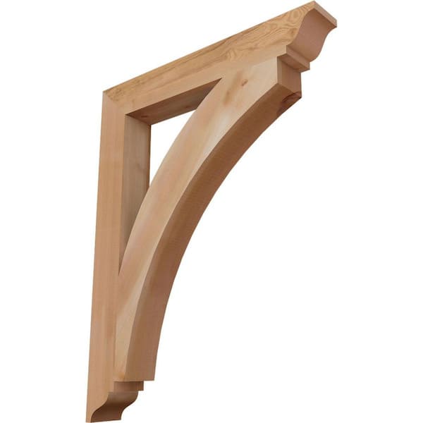 Ekena Millwork 3.5 in. x 36 in. x 28 in. Western Red Cedar Thorton Traditional Smooth Bracket