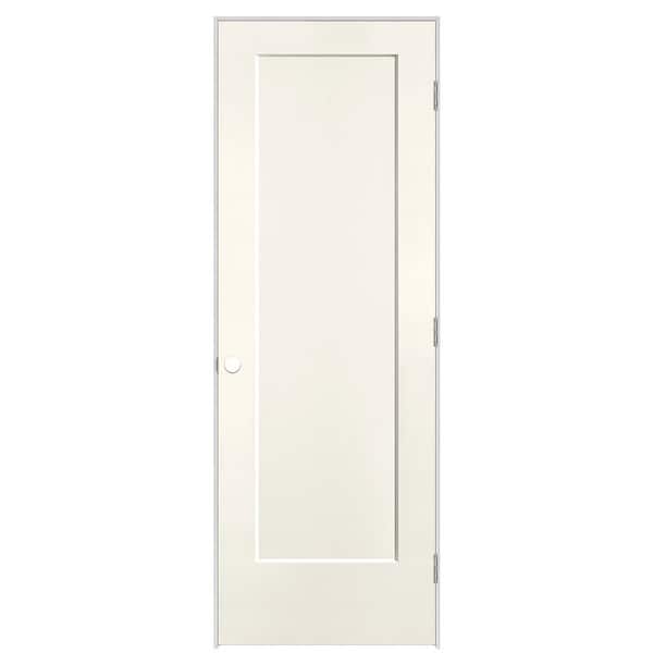 Masonite 28 in. x 80 in. 1-Panel Lincoln Park Left-Hand Hollow Core Ivory Keys Molded Composite Single Prehung Interior Door