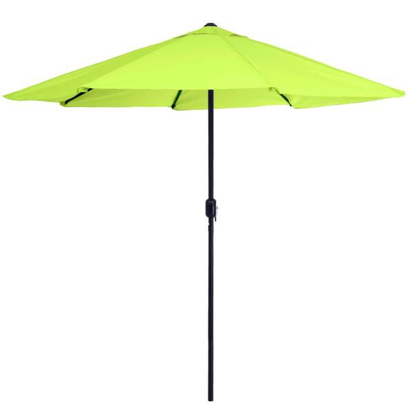 Pure Garden 9 ft. Aluminum Patio Umbrella with Hand Crank in Lime Green