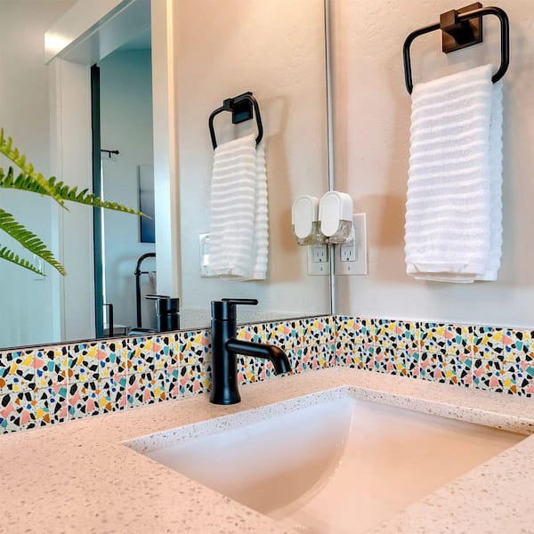 Multicolor T10 4 in. x 4 in. Vinyl Peel and Stick Tile (24 Tiles, 2.67 sq. ft. /pack)