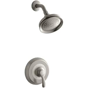 Fairfax 1-Spray Patterns 6.5 in. Wall Mount Fixed Shower Head in Vibrant Brushed Nickel