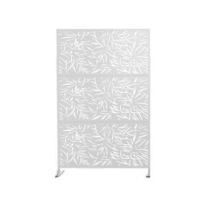 6.5 ft. H x 4 ft. W Patio Laser Cut Metal Privacy Screen in White 3 Panels
