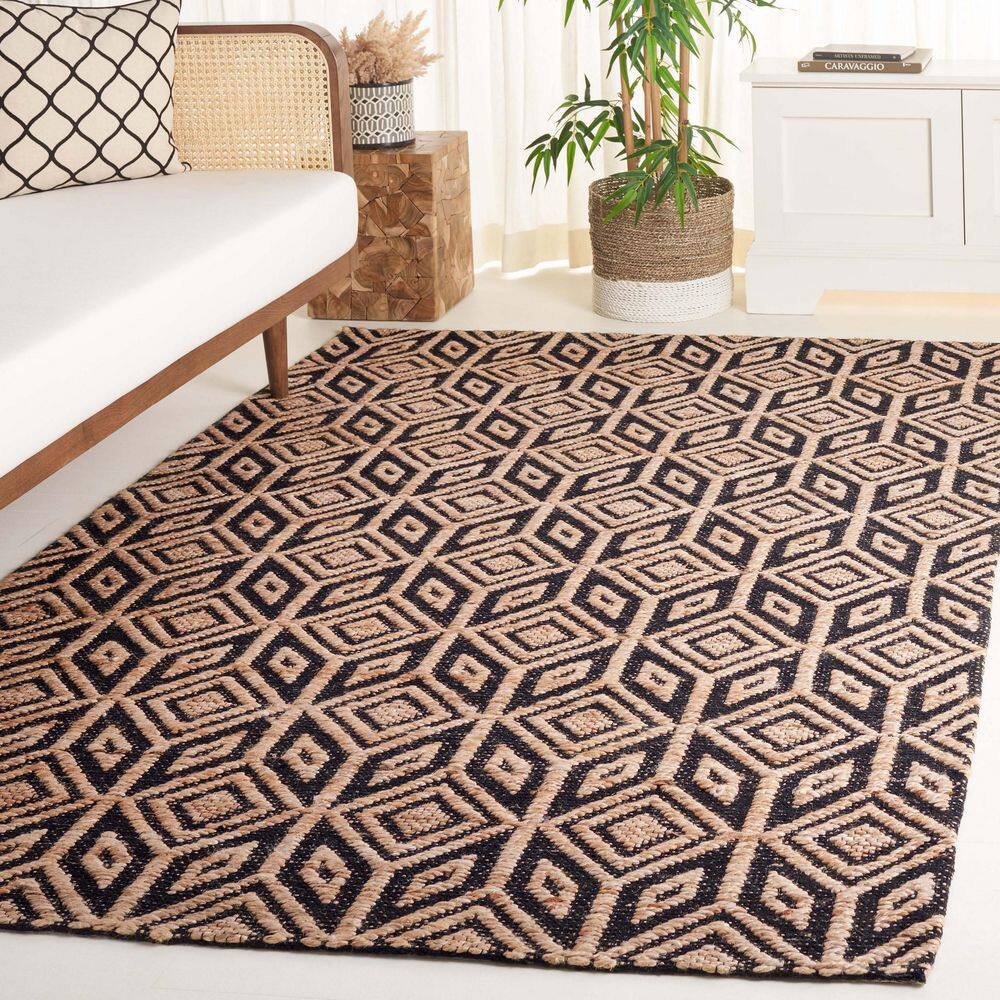 Natural Fiber 3 ft. x 5 ft. Natural/Black Geometric Prisms Area Rug price history on PriceWatchPro