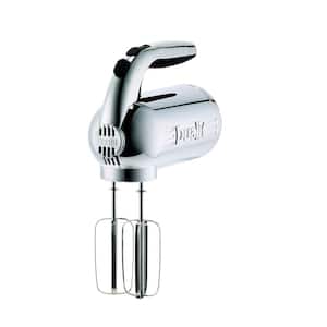 4-Speed Black Chrome Hand Mixer with Retractable Cord