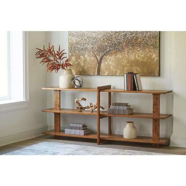 Signature DESIGN BY ASHLEY Fayemour 78 in. Brown Rectangle Wood Console Table