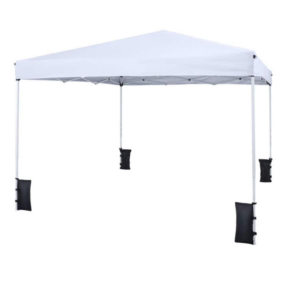 10 ft. X 10 ft. White Pop-up Canopy Tent with Carrying Bag and Sandbags price history on PriceWatchPro