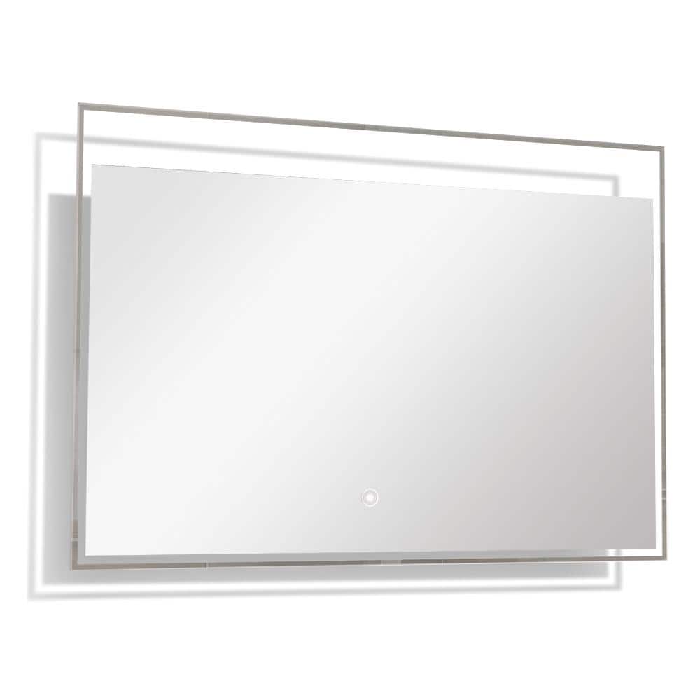 Taylor 39.37 in. W x 23.62 in. H Frameless Square LED Light Bathroom Vanity Mirror in Silver price history on PriceWatchPro