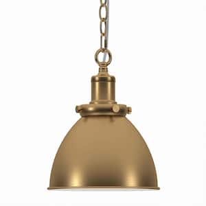 Elodie 60-Watt 1-Light Brass Pendant Light with Brass Metal Shade