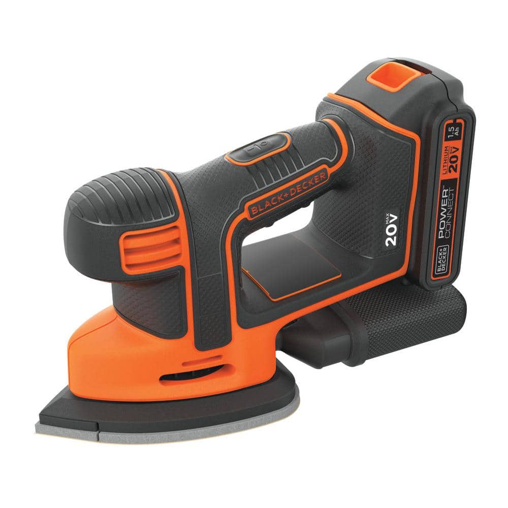 BLACK DECKER 20V MAX Lithium Ion Cordless Mouse Sander with 1.5Ah Battery and Charger BDCMS20C The Home Depot