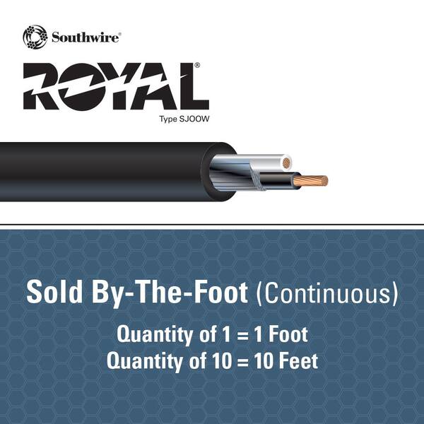 16/37 SOOW Portable Power Cable By Nassau - 600V Black CPE Jacket - Sold Per Foot