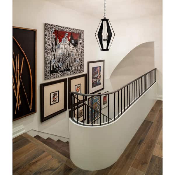 Coltin 6-Light Matte Black with Dark Pewter Accents Chandelier