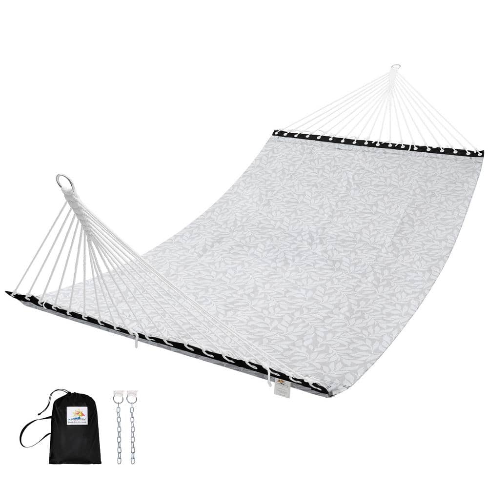 11 ft. Double Wide 2-Person Textilene Hammock Bed with Iron Spreader Bars, 