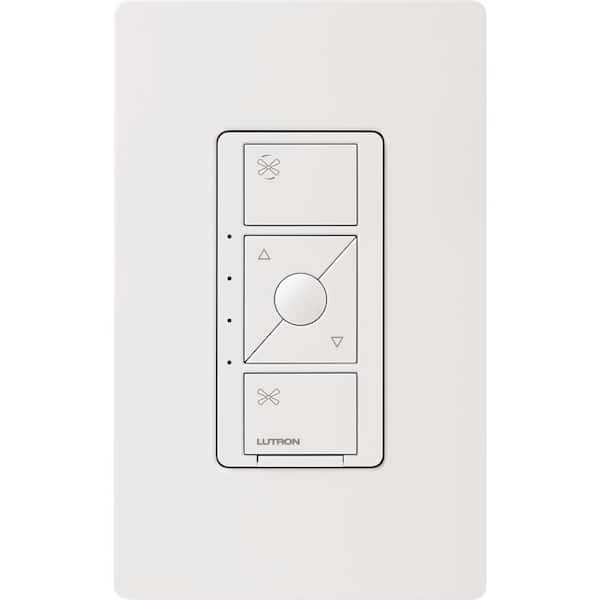 Caseta Smart Fan Speed Control, for Pull Chain Fans, 1.5-Amp/Single Pole, White (PD-FSQN-WH-R-2) (2-Pack)